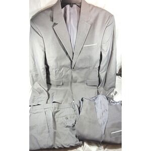 Ween Charm Men's 3pc Slim Fit 2-Button Blazer, Vest, Pants Tuxedo Suit - Gray M